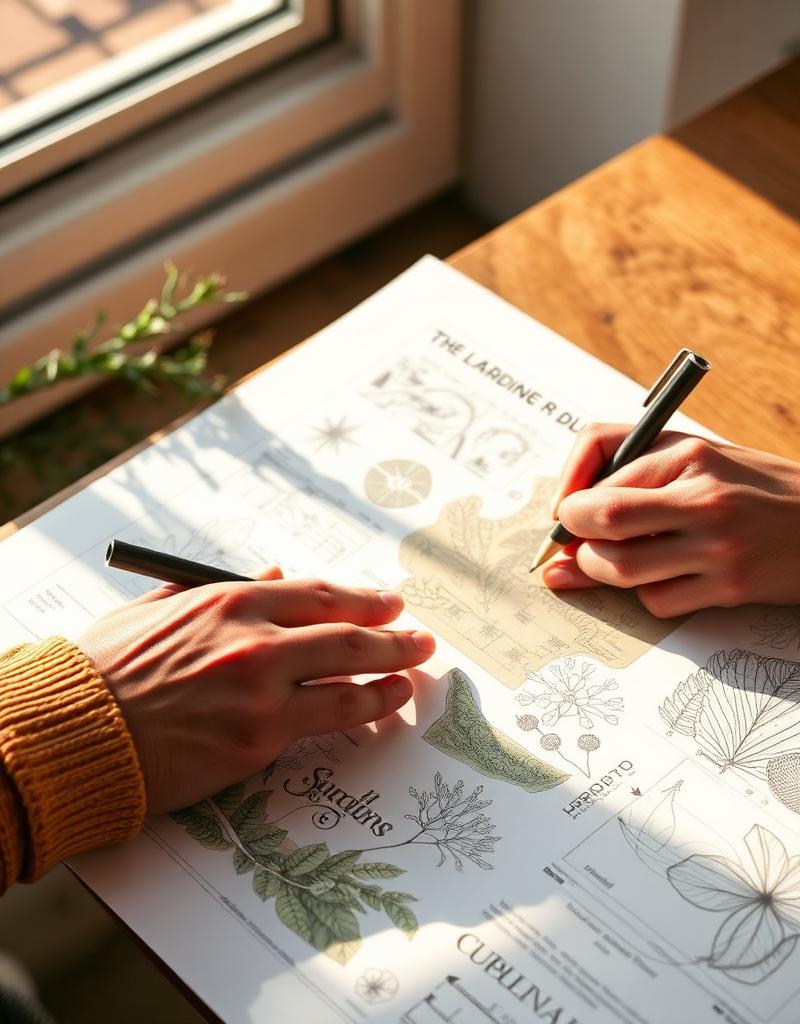 Garden design sketches